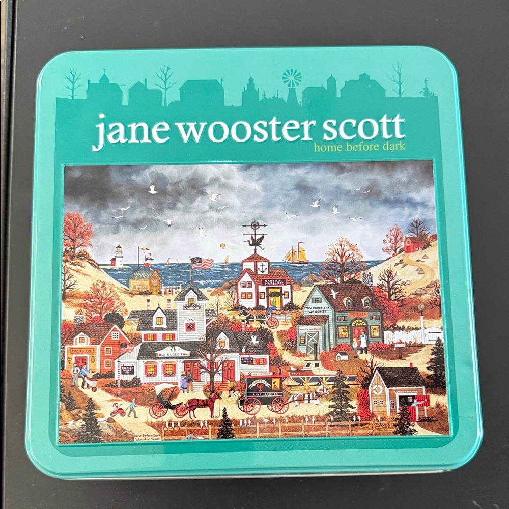 Jane Wooster Scott Home Before Dark 1000 pc Puzzle - Multicolor- in a tin